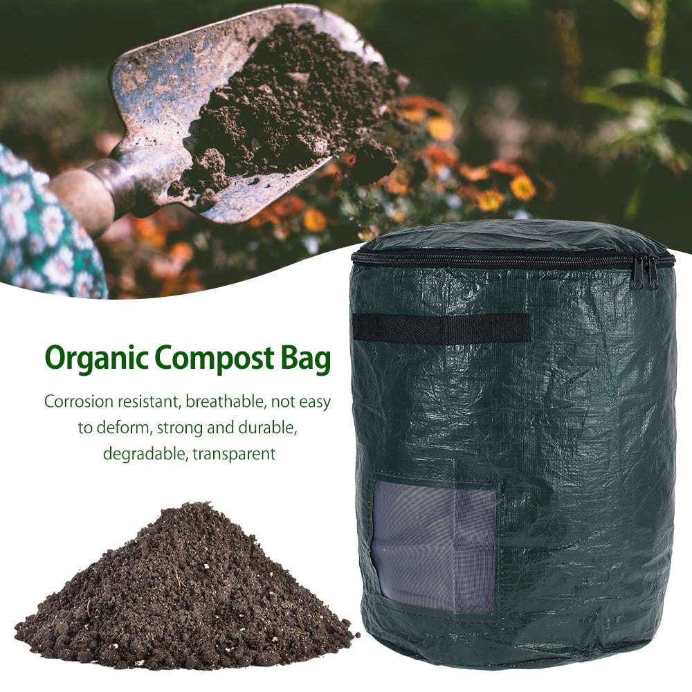 Kitchen Organic Compost Waste Bag PE Cloth Vegetable Plant Container Garden