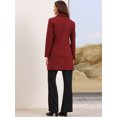 thumbnail image 3 of DARING DIVA Women's Double Breasted Shawl Collar Long Coat With Pockets M Burgundy, 3 of 6