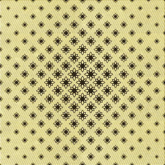 Ahgly Company Machine Washable Indoor Square Transitional Sun Yellow Area Rugs, 6' Square