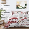 thumbnail image 3 of Merry Christmas Bedding Duvet Cover Set Full Size 4 Pieces Xmas Ball Poinsettia Red Berry Bird Bedding Set with Zipper Closure, 1 Comforter Cover 86x86 Inches 1 Flat Sheet & 2 Pillow Cases, 3 of 7