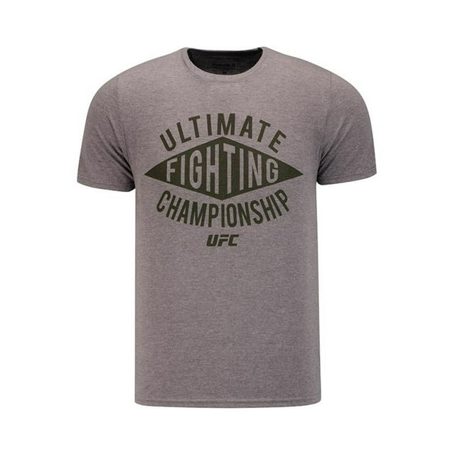 Reebok T-Shirt Graphique de Championnat de Combat Ultime pour Hommes, Gris, Grand