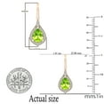 thumbnail image 3 of Dazzlingrock Collection 8X6mm Pear Peridot & Round White Diamond Halo Style Teardrop Dangling Drop Earrings for Women (0.15 ctw, Color I-J, Clarity I1-I2) in 18K Rose Gold, 3 of 4