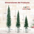 thumbnail image 3 of Juego de 3 Árboles de Navidad Costway en Maceta de Metal Rellenas de Cemento 90 cm 120 cm 150 cm, 3 of 10