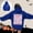 Dark Blue, variant on KANG Stylish Printed Hooded Sweatshirt Casual Loose Fit Top For Everyday Wear