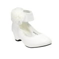 thumbnail image 2 of EIGHT EIGHTEEN Girls Wedge Ankle Cuff Stylish Kiddie Heel in Various Colors (Toddler/Little Girl/Big Girl), White, Size 4 Big Kid, 2 of 4