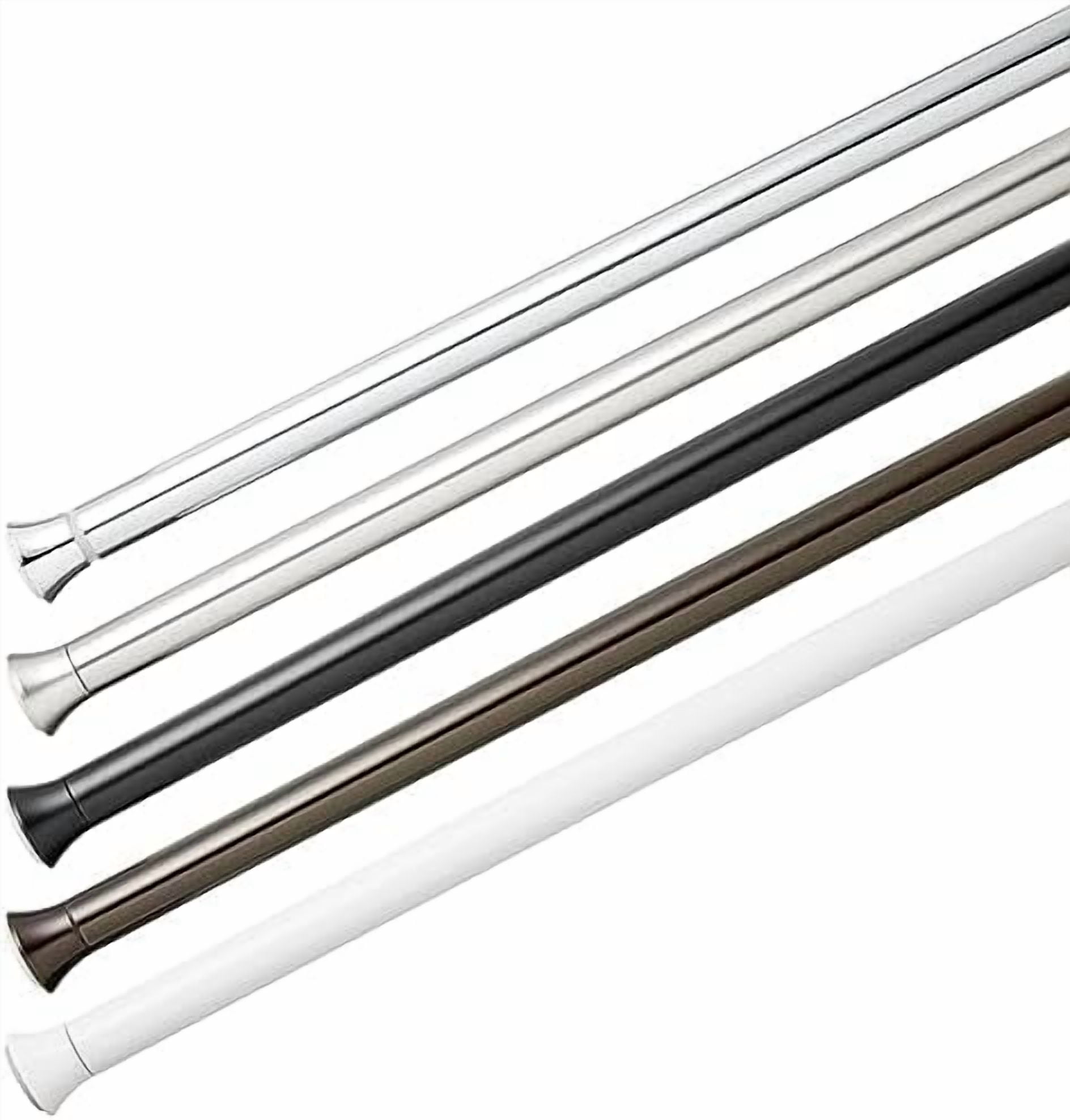 Tension Curtain Rod, Adjustable 24-36" Width - White, Classic Finial