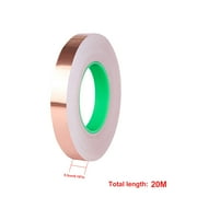 XIAOLE Copper Tape 10mm X 20m Double Conductive Metal Foil Adhesive Tape, For Shielding, Diy Crafts, Grounding, Stained Glass, Solder Paper Circuit, Guitar Interference Shield, Duct Wrap