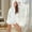 A01_White, variant on Womens Velvet Fleece Pajama Top Comfort Casual Plush Soft Robe Open-Front Full-Zip One-Piece Warm Loungewear with Pockets