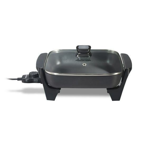 Proctor Silex Electric Skillet with 116 sq. in. of Nonstick Cooking Surface, Black