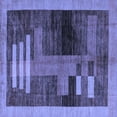 thumbnail image 1 of Ahgly Company Machine Washable Indoor Square Abstract Blue Modern Area Rugs, 4' Square, 1 of 4