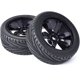 thumbnail image 2 of LINLIN 4 piezas de neumáticos de goma para coche RC y llantas de plástico compatibles con coches de carreras de turismo en carretera a escala 1/10 Traxxas HSP HPI Tamiya Sakura, 2 of 6