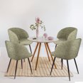 thumbnail image 2 of Set of 2 Dining Chairs, Upholstered Teddy Faux Fur Armchair with Metal Legs, Mid-Century Accent Chairs for Living Room Kitchen Dining Room,Grey, 2 of 9