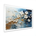 thumbnail image 2 of Designart "Liquid Ink Blossoms White and Blue I" Floral Framed Wall Art Decor - Traditional White Flowers Entryway Framed Wall Art, 2 of 6