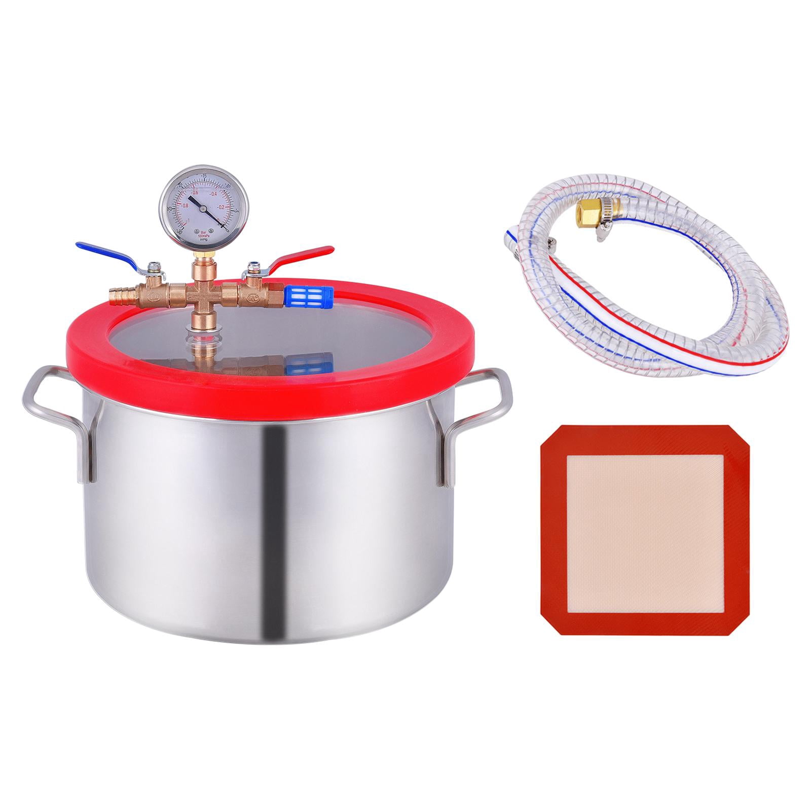 Stainless Steel Chamber Essential Oils Pressure Pot Vacuum Chamber Degassing 1.5 Gallon 5.6L