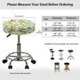 thumbnail image 6 of ZIATUBLE Lemon Flower Round Stool Cover Cushion Stretch Circle Chair Slipcover Set 2 Piece Polyester Round Stool Slipcover 14"-16" Stool Slipcovers for Home and Commercial Daily Decor, 6 of 6
