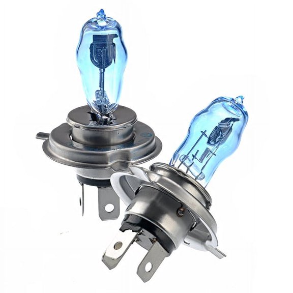 EeaseMX Bombillas de xenón para faros delanteros de coche H4, 12 V, 100 W/90 W, 6000 K, luz blanca superbrillante (un par)