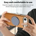 thumbnail image 3 of ELEHOLD For iPhone Air Luxury Magnetic Case Cover Wireless Charging,Premium Faux Leather Slim Skin-friendly Cover With Metal Button,Brown, 3 of 11