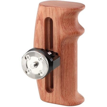 UPC: 0756790473479 | Adjustable Wooden Handgrip with Rosette Mount M6 Thumbscrew Connection for DLSR Camera Cage Kit (Either Side)