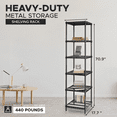 thumbnail image 2 of Design Ideas MeshWorks 6 Tier Metal Storage Shelving Unit Tower, Black, 2 of 10