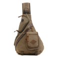 thumbnail image 1 of (Verde)Bolso de pecho unisex Bolso de hombro de lona Bolso bandolera para hombre Bolso bandolera para gimnasio al aire libre Viajes Camping Ciclismo Negocios, 1 of 5