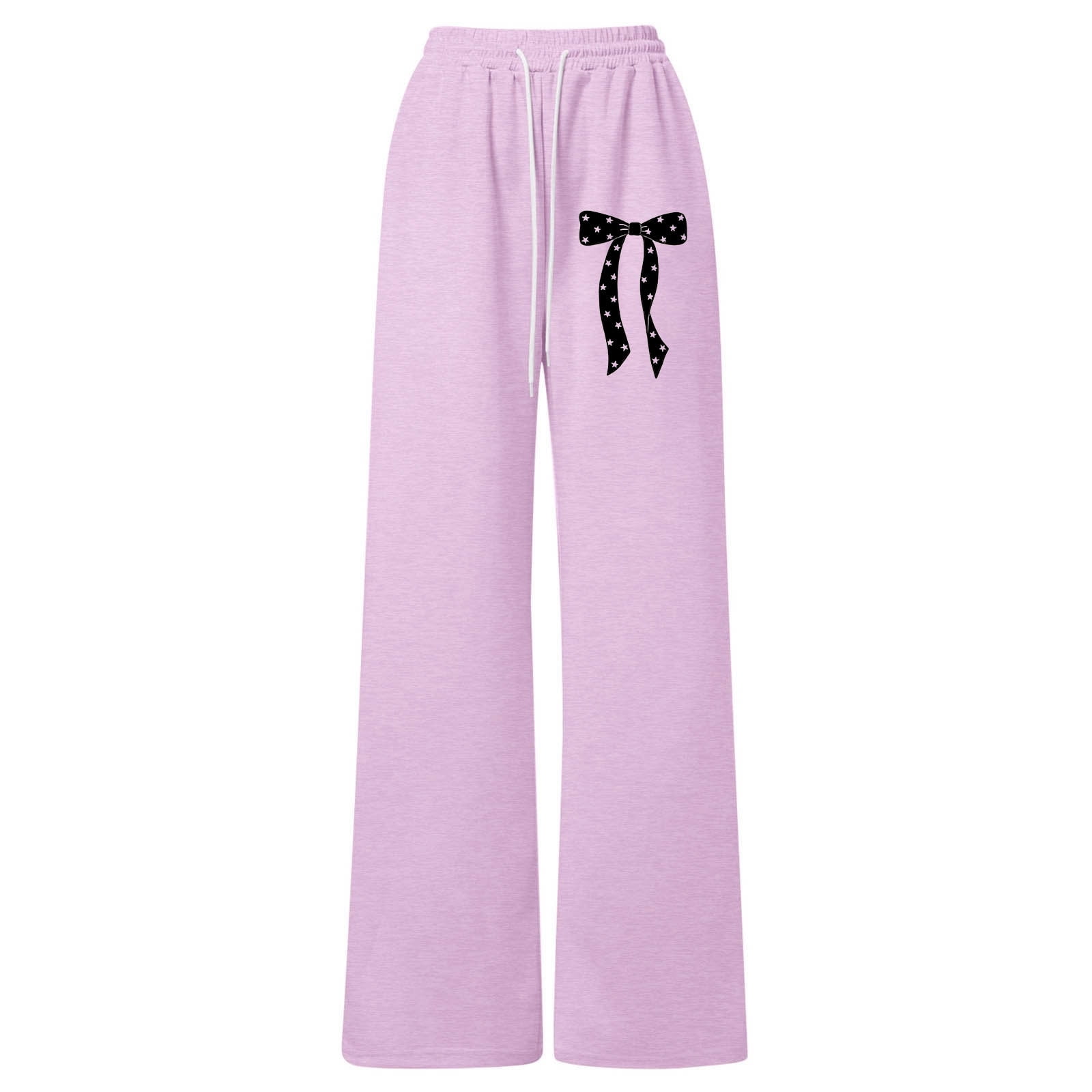 GobdXE Girls Bow Knot Loose Fit Jogger Pants Lightweight Straight Leg Size:10-11 Years