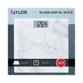 thumbnail image 5 of Báscula digital de baño Taylor de vidrio y mármol, báscula para peso corporal, báscula digital de baño de alta precisión, funciona con pilas, compatible con FSA y HSA, mide hasta 400 lb de capacidad,, 5 of 5