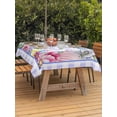 thumbnail image 2 of Easter Outdoor Tablecloth - 60x102 Inch Rectangle Dining Table Cover, Watercolor Eggs Flowers Berry Plants Purple Plaid Waterproof Outdoor Table Cloth with Umbrella Hole & Zipper for Picnic/Patio, 2 of 7