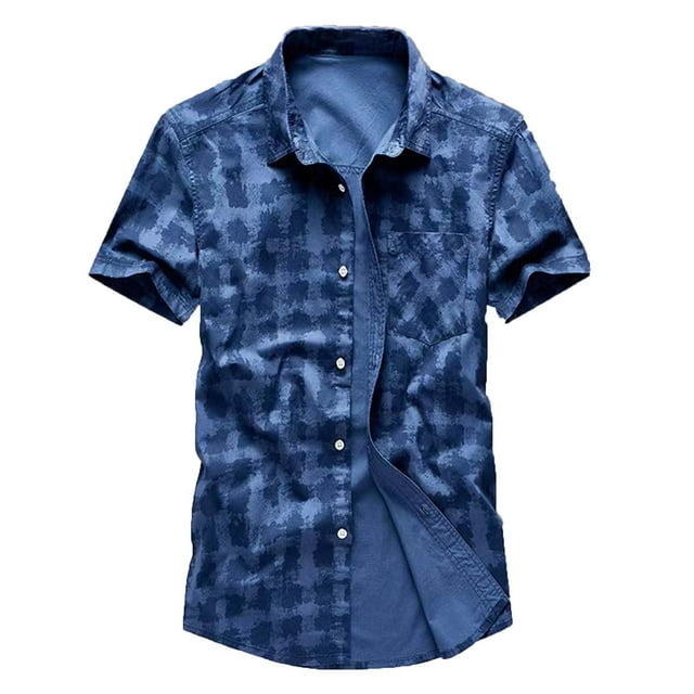 Birdeem Shirts for Men Mens Button Opening and Closingturn-Down Collar Carry Pockets Shirt Jacket
