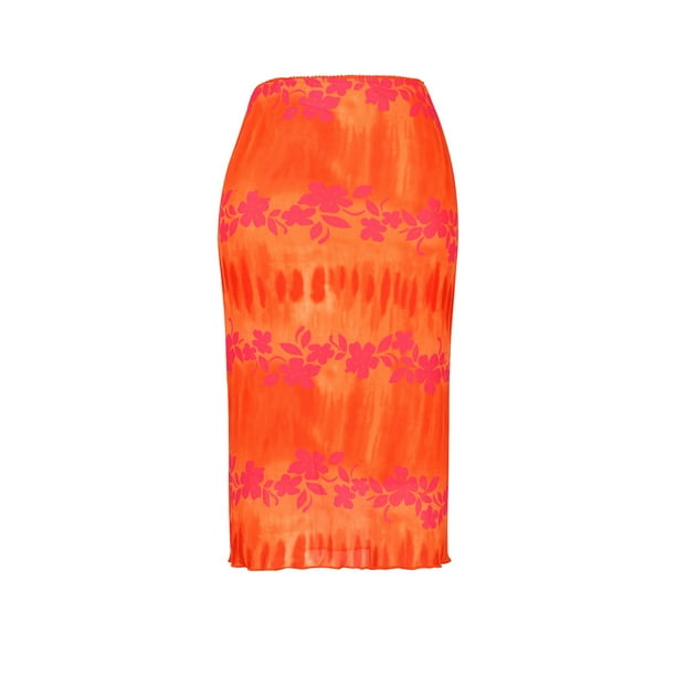 ZAXARRA Women Skirt with Bohemian Floral Print Bright Colors