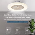 thumbnail image 4 of Yeacher Modern Ceiling Fan Lamp with Remote Control 3-Color Light 3 Speed Wind 60cm Ceiling, 4 of 8
