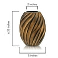 thumbnail image 5 of Mesmerizing Hand-carved Spiral Brown Mango Tree Wood Flower Vase, 5 of 6