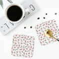 thumbnail image 4 of Lsque Fruit Pattern 4" Drink Coasters Set of 4, PVC Leather Absorbent Coasters, Table Coaster Set Decorative Coffee Cup Coasters Housewarming Gift -Square, 4 of 6