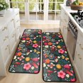 thumbnail image 4 of Kitchen Rugs Sets Of 2,Pioneer Flower Floral Print Pattern Anti Fatigue Kitchen Mat Rugs Non Slip Washable,Decorative Kitchen Floor Mats for Kitchen,Sink,Laundry,17"x47"+17"x47", 4 of 5