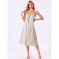 thumbnail image 3 of DARING DIVA Women's Satin Sleeveless Pajama Dress Spaghetti Strap Nightgown S Apricot, 3 of 7