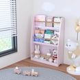 thumbnail image 6 of MOONRIVER 3 Tier Kids Book Shelf, Pink Finish MDF  Pine Wood, 6 of 11