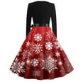 Christmas Dresses for Women 2024 Long Sleeve Crew Neck Vintage Hepburn