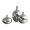 Silver, variant on Ceramic Handmade Vase Set Home Décor - Metallic Accent Living Room Decoration Ideal for Shelf, Side Table, Mantle Ornaments, Multi Size, 3 Piece