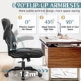 thumbnail image 3 of Brick Attic Leather Office Chair, Home Computer Desk Chairs with Ergonomic Back Support, 360°Swivel Free, Small Gaming Chair with Wheels and Adjustable Armrests,Black, 3 of 8