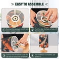 thumbnail image 4 of Fish Crowds Lotus Leaves Table Lamp USB Bedside Desk Nightstand Lamp Printed Gifts Small Lamp Wood Base for Bedroom Living Room Kids Room College Dorm, 4 of 7
