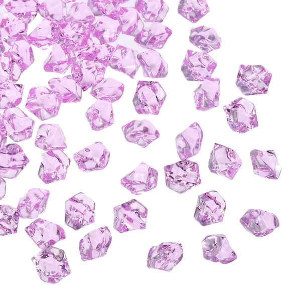 Uxcell 800pcs Rocas de Hielo Falsas Acrílicas Púrpura Claro Piedras de Cristal para Rellenos de Jarrones Decoración de Mesas