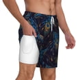 thumbnail image 2 of Balery Peacock Feathers Mens Swim Trunks Swim Shorts for Men Quick Dry Inseam Beach Shorts with Compression Liner Pocket-X-Large, 2 of 9