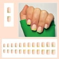thumbnail image 2 of 24 Pcs St. Patrick's Day Short Square Press on Nails French Fake Nails with Cute Lucky Shamrock Designs Glossy Full Cover False Nails Stick on Nails for Women Acrylic Nails Style 19 24 Fl Oz (Pack, 2 of 5
