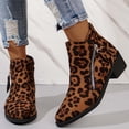 thumbnail image 1 of Cameland Bottines d'Hiver pour Femmes Style Britannique Tête Ronde en Daim Cuir Patchwork Talon Épais, 1 of 5