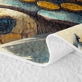thumbnail image 5 of Homewish Cool Dog Turtle Bed Spread Queen,Cartoon Animal Queen Coverlet Set,Blue White,3 Pieces, 5 of 7