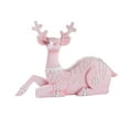 thumbnail image 2 of CoudarTitie Christmas Reindeer Statue Animal Adornment Home Decor for Porch Patio Office Pink Sitting, 2 of 9