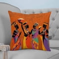 thumbnail image 4 of 18x18 Pillow Covers Set of 2, Black Orange Girls Boho Throw Pillow Covers Decorative Couch Cushion Case, Retro Ethnic Abstract Art Microfiber Square Pillowcases for Bedroom Car Living Room, 4 of 7
