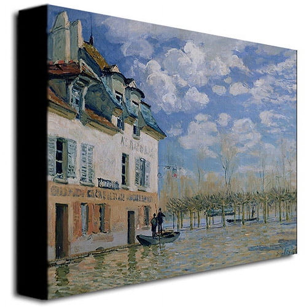 Trademark Fine Art "The Boat in the Flood" Canvas Wall Art by Alfred Sisley