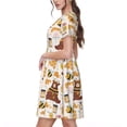 thumbnail image 2 of Balery Cute Bee Honey Jar Hive Bear Vestidos sueltos de manga corta para mujer, vestidos de verano 2025, vestidos casuales de corte A con vuelo., 2 of 6