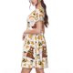 thumbnail image 2 of Balery Cute Bee Honey Jar Hive Bear Vestidos sueltos de manga corta para mujer, vestidos de verano 2025, vestidos casuales de corte A con vuelo., 2 of 6