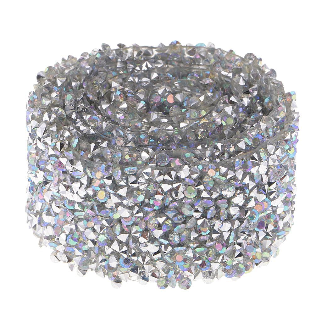 Silver Ab Beautiful Crystal Rhinestone Applique Sewing Iron On Bridal Patch 